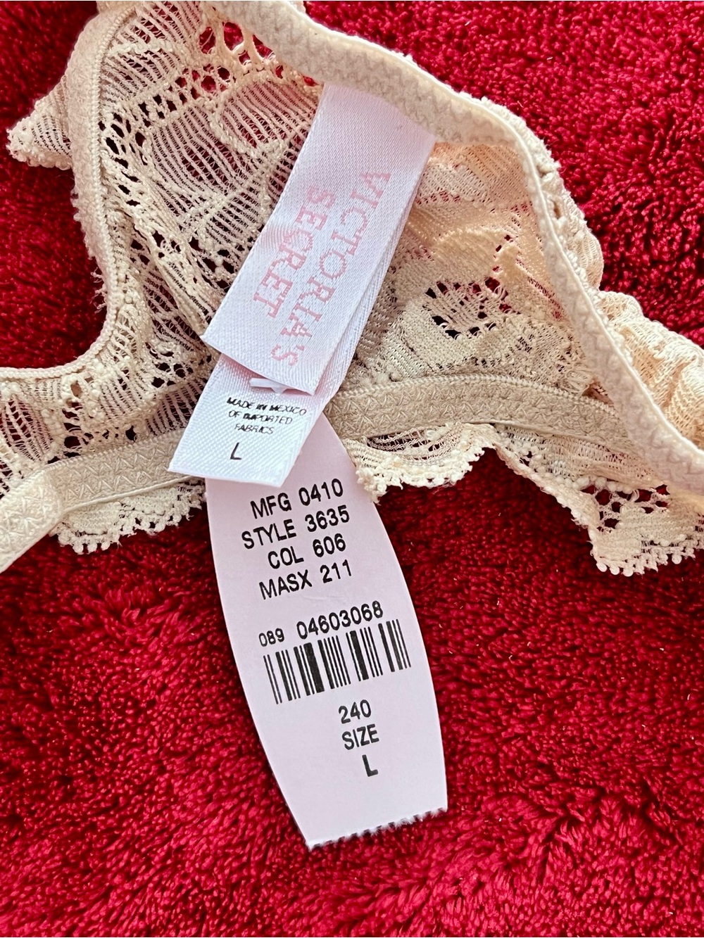 Victoria’s Secret Cream Lace Bikini Panty Large NWT Floral - Picture 2 of 4
